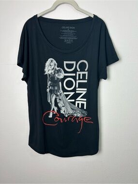 Celine Dion 2019 Courage Tour Graphic Tee Shirt size M round neck short sleeve